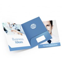 Custom Logo A4 File Paper Presentation Folder With Business Card Slot For Business